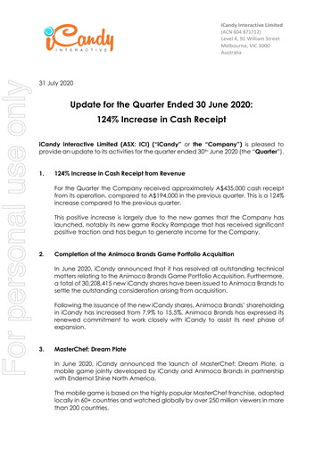 Vorschaubild iCandy Interactive Quartalsbericht 2020-q2