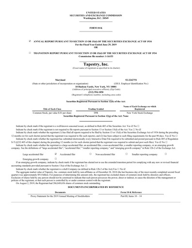 Thumbnail Tapestry Annual Report 2018-2019