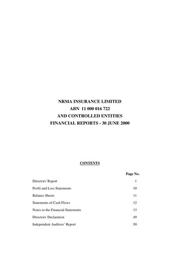 Thumbnail Insurance Australia Group
 Financial Report fy2000