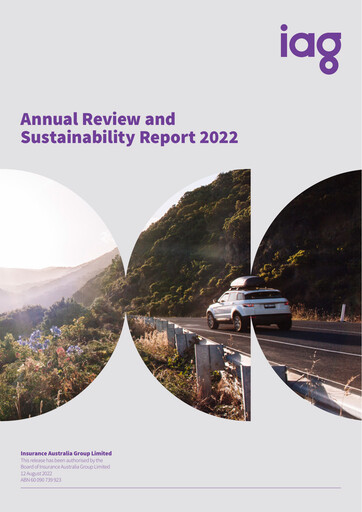 Thumbnail Insurance Australia Group
 Sustainability Report 2022