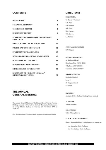 Thumbnail Harvey Norman Annual Report 2000