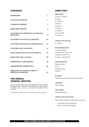 Thumbnail Harvey Norman Annual Report 2001