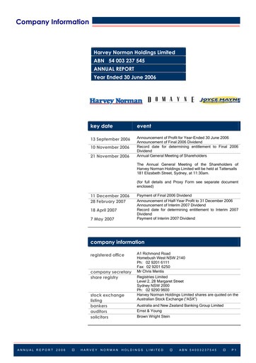 Thumbnail Harvey Norman Annual Report 2006