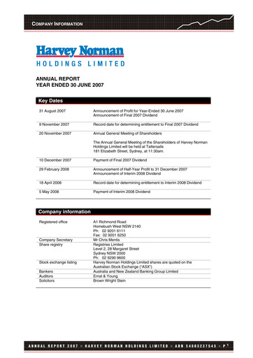 Thumbnail Harvey Norman Annual Report 2007