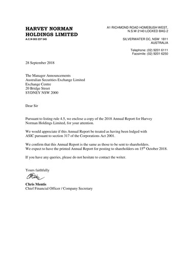 Thumbnail Harvey Norman Annual Report 2018