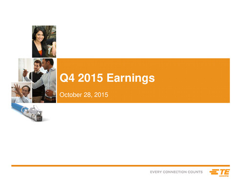 Thumbnail TE Connectivity
 Quarterly Report 2015-q4