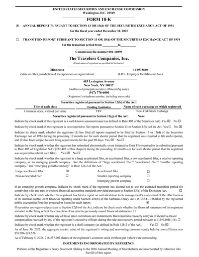 Miniature The Travelers Companies Rapport financier 2025