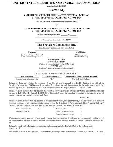 Vorschaubild The Travelers Companies Quartalsbericht 2024-q3