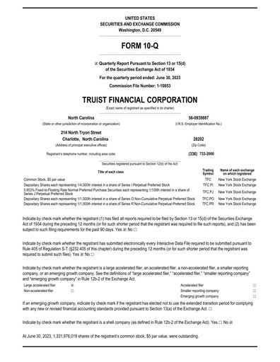 Thumbnail Truist Financial Corporation Quarterly Report 2023-q2