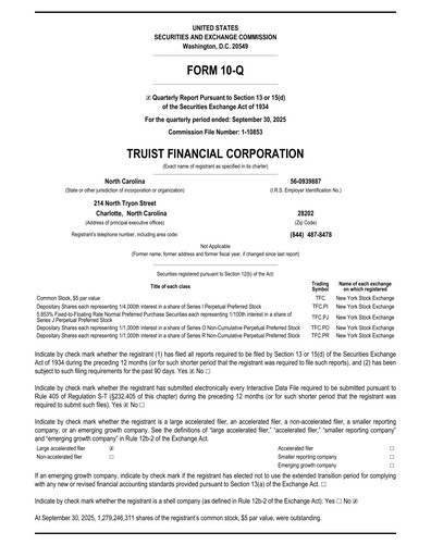 Thumbnail Truist Financial Corporation Quarterly Report 2025-q3