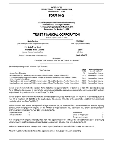 Thumbnail Truist Financial Corporation Quarterly Report 2026-q1