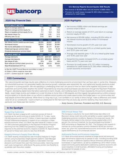 Thumbnail U.S. Bancorp Quarterly Report 2020-q2