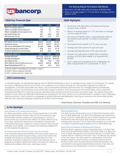 Thumbnail U.S. Bancorp Quarterly Report 2020-q3