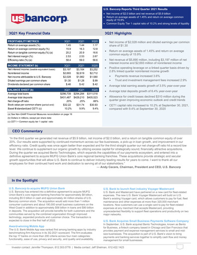 Thumbnail U.S. Bancorp Quarterly Report 2021-q3