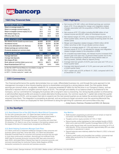 Thumbnail U.S. Bancorp Quarterly Report 2023-q1