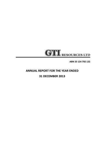 Thumbnail GTI Energy Annual Report 2013