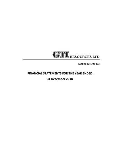Thumbnail GTI Energy Financial Statement 2018