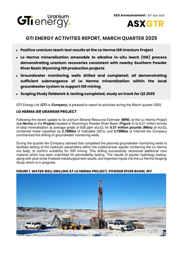 Thumbnail GTI Energy Quarterly Report 2025-q3