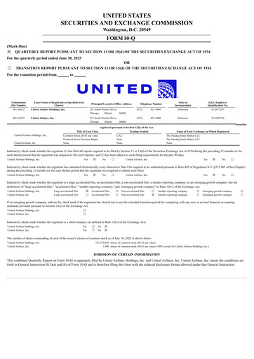 Thumbnail United Airlines Holdings
 Quarterly Report 2025-q2