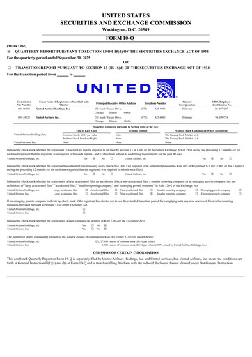 Thumbnail United Airlines Holdings
 Quarterly Report 2025-q3