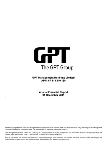 Thumbnail GPT Group
 Annual Report 2011