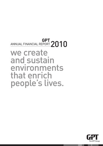 Thumbnail GPT Group
 Financial Report 2010