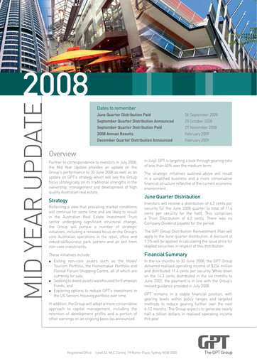 Thumbnail GPT Group
 Half-year Report 2008-h1