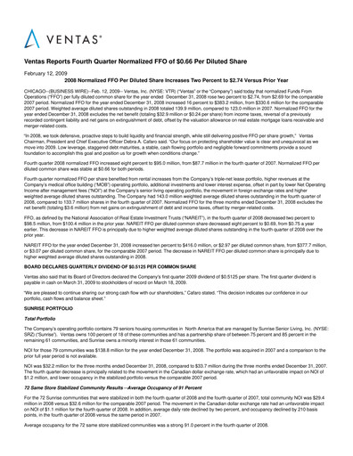 Thumbnail Ventas Quarterly Report 2008-q4