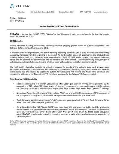 Thumbnail Ventas Quarterly Report 2023-q3