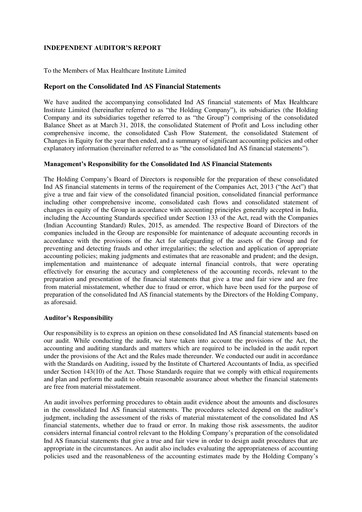 Vorschaubild Max Healthcare Institute Finanzmitteilung fy2018