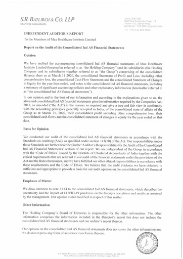 Vorschaubild Max Healthcare Institute Finanzmitteilung fy2020