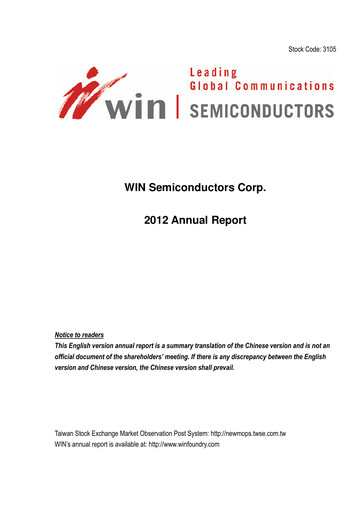 Thumbnail WIN Semiconductors Annual Report 2012