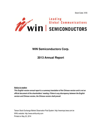 Thumbnail WIN Semiconductors Annual Report 2013
