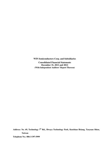 Thumbnail WIN Semiconductors Financial Statement 2012