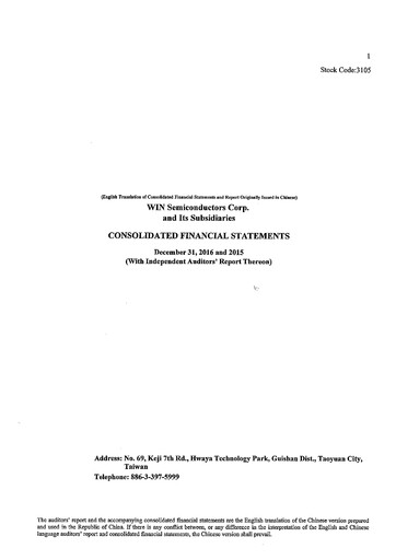 Thumbnail WIN Semiconductors Financial Statement 2016