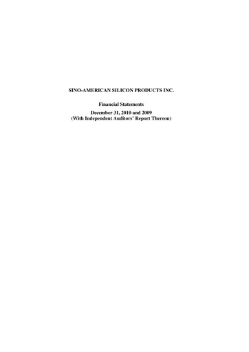 Thumbnail Sino-American Silicon Products Financial Statement 2010