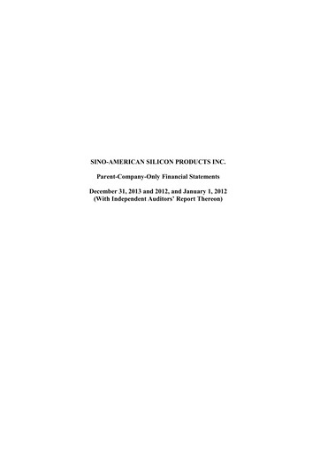 Thumbnail Sino-American Silicon Products Financial Statement 2012-2013
