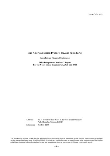 Vorschaubild Sino-American Silicon Products Finanzmitteilung 2025
