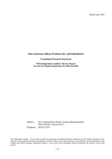 Vorschaubild Sino-American Silicon Products Halbjahresbericht 2026-h1