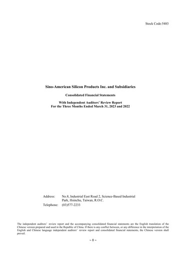 Thumbnail Sino-American Silicon Products Quarterly Report 2023-q1