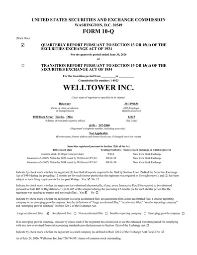 Miniature Welltower
 Rapport trimestriel 2026-q2