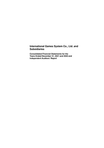 Thumbnail International Games System Financial Statement 2021