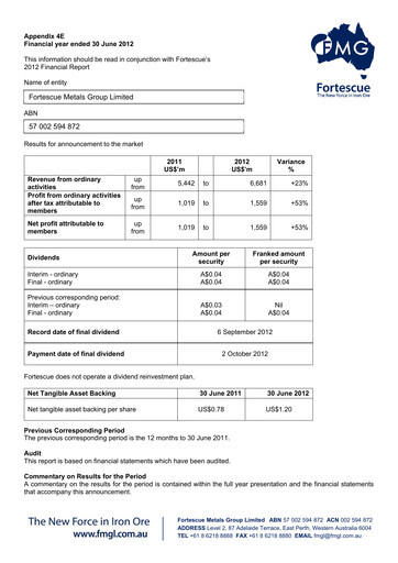 Thumbnail Fortescue Financial Statement fy2012