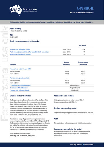 Thumbnail Fortescue Financial Statement fy2015