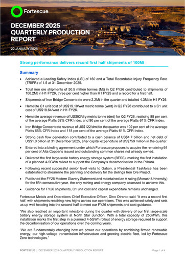 Thumbnail Fortescue Quarterly Report 2025-q4
