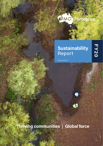 Thumbnail Fortescue Sustainability Report fy2020