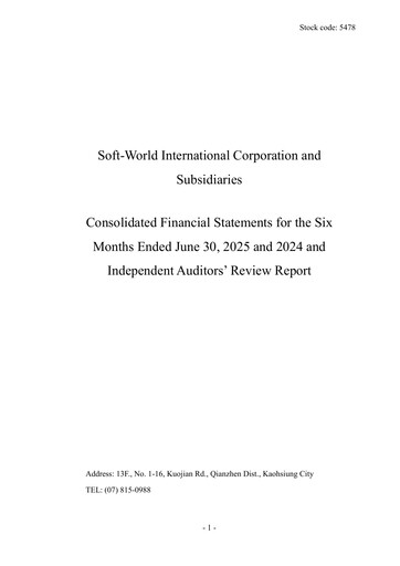 Vorschaubild Soft-World International Halbjahresbericht 2025