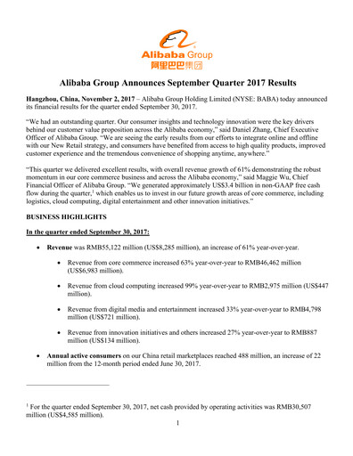 Thumbnail Alibaba Financial Statement 2017-q3