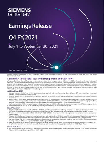 Thumbnail Siemens Energy Quarterly Report 2021-q4