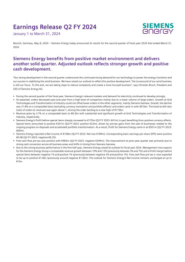 Thumbnail Siemens Energy Quarterly Report 2024-q2